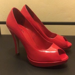 Red Peep Toe Heels